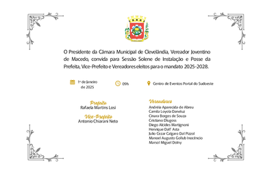 Convite Cerimônia de Posse 2025-2028