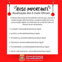 Aviso Atualização dos E-mails Oficiais