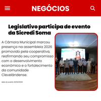 Câmara Municipal participa de evento promovido pela Sicredi Soma