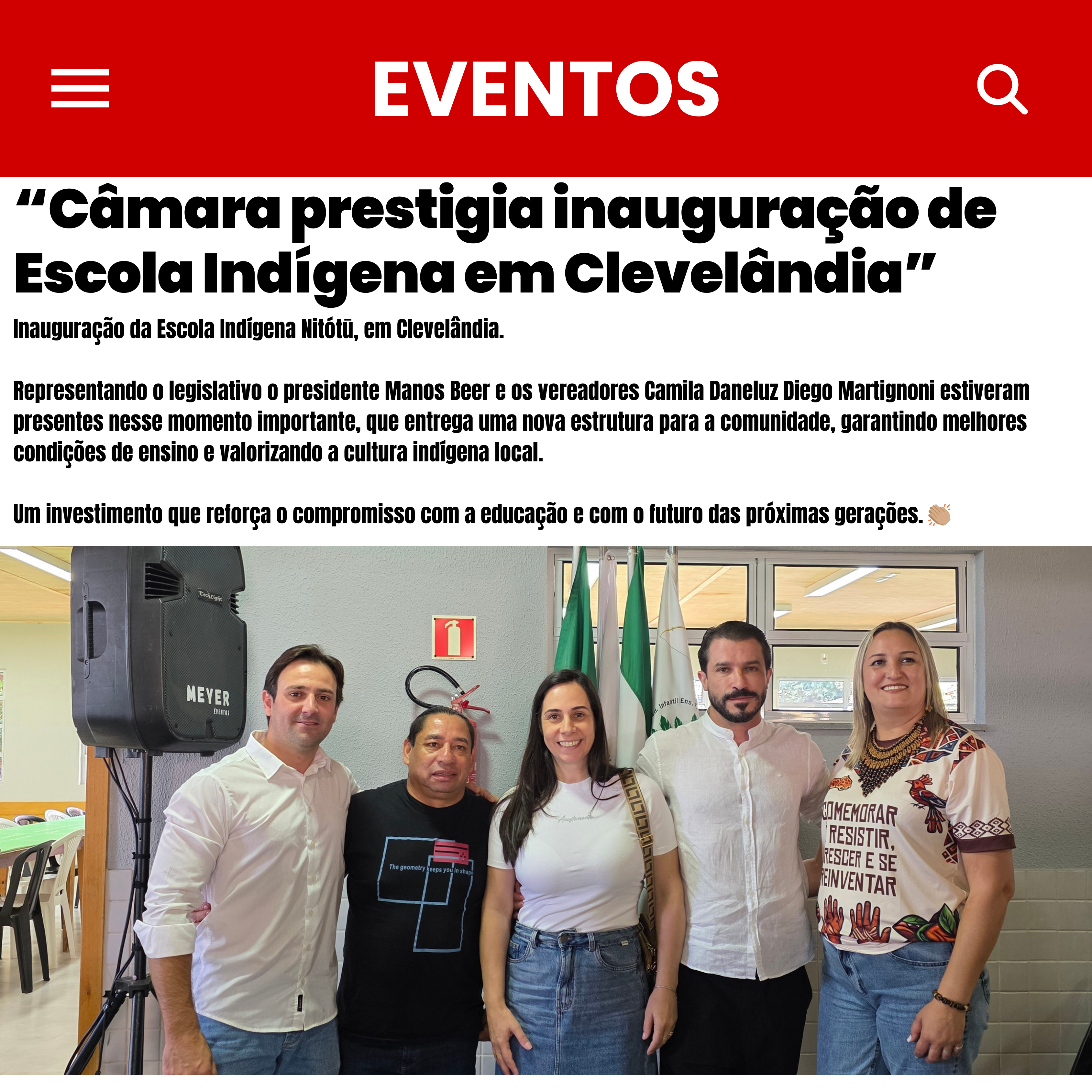 Inauguração da Escola Indígena Nitótū, em Clevelândia.