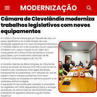 TECNOLOGIA  Câmara de Clevelândia moderniza atividades legislativas
