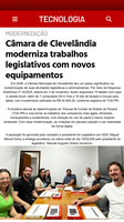 TECNOLOGIA  Câmara de Clevelândia moderniza atividades legislativas